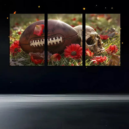 3pcs Skeletons & Flowers Canvas Framed 40x60cm - High Quality Print 100% Australian Made Wall Canvas Ready to Hang