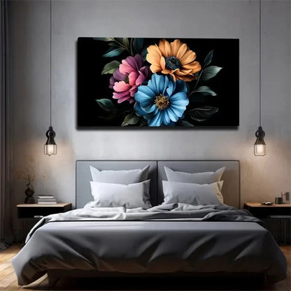Modern Minimalist Floral Paint Wall Art Canvas Office Home Room Framed 120x60cm