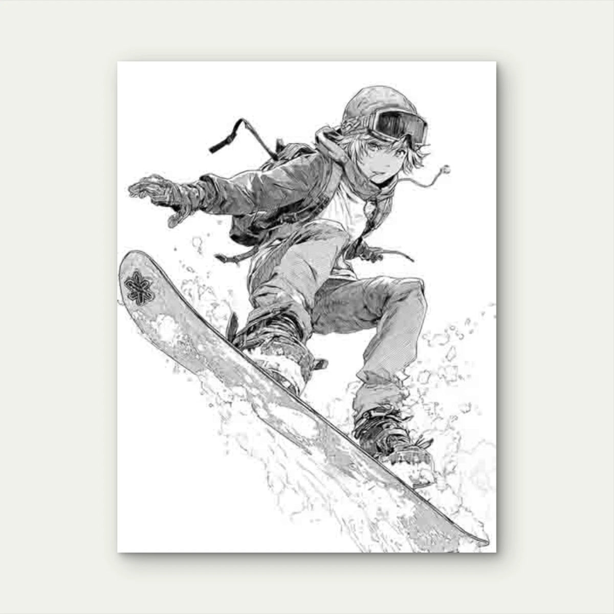 Snowboard Art Patent 60x90cm Metal Print Ready to Hang