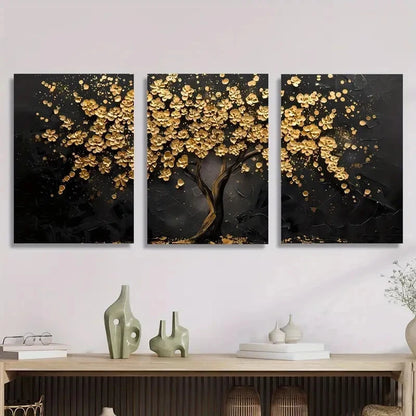 3pcs flower tree oil painting Metal Print Ready to Hang Art