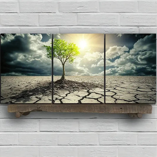 3pcs Desert Plant with Great Vitality Metal Print Ready to Hang Art