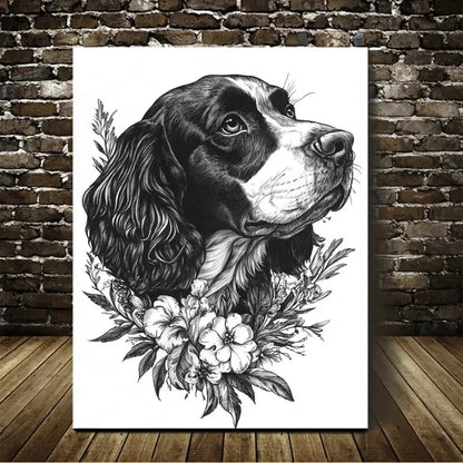 Beautiful Spaniel Suitable Painting 40x60cm Metal Print Ready to Hang
