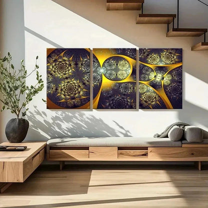 3pcs Shapes Composed Of Colorful Lines Wall Art Set Canvas Framed 40x60cm - High Quality Print 100% Australian Made Wall Canvas Ready to Hang