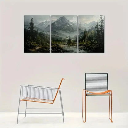 3pcs Nature Inspired Mountain Metal Print Ready to Hang Art