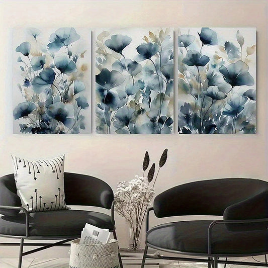 3pcs Wildflower Plant Abstract Floral Watercolor Metal Print Ready to Hang Art