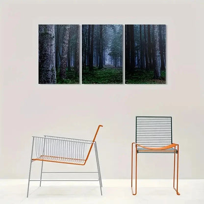 3pcs Enchanted Forest Nature Painting Metal Print Ready to Hang Art