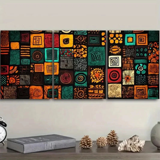 3pcs Geometric & Abstract Design Metal Print Ready to Hang Art