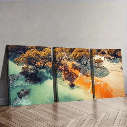 3pcs Aerial View of the Sand Wall Art Set Wall Art Canvas Unframed – High Quality Print 100% Australian Made Wall Canvas