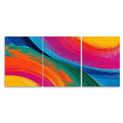 3pcs Abstract Multi-Panel Painting Metal Print Ready to Hang Art