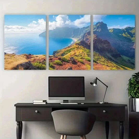 3pcs Madeira  Perfect Landscape Madeira Perfect Wall Art Set Canvas Framed 40x60cm - High Quality Print 100% Australian Made Wall Canvas Ready to Hang
