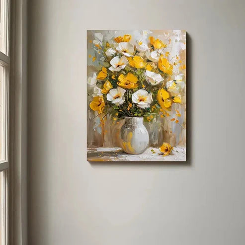 Beautiful Carnation Colorful Elegant Floral Painting 60x90cm Metal Print Ready to Hang