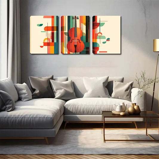 3pcs Multi-Colored Geometric Shape Perfect Wall Art Set Canvas Framed 40x60cm - High Quality Print 100% Australian Made Wall Canvas Ready to Hang