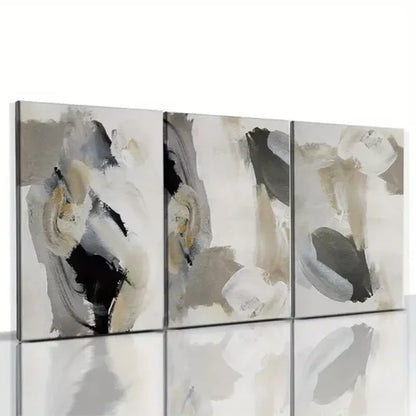 3pcs Black Beige Grey Art with Golden Wall Art Set Canvas Unframed - High Quality Print 100% Australian Made Wall Canvas