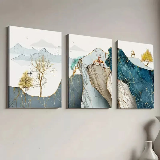 3pcs Luxury Modern Minimalist Abstract  Art Set Canvas Framed 50x70cm -  High Quality Print 100% Australian Made Wall Canvas Ready to Hang