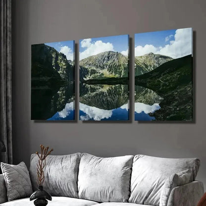 3pcs Lake Scenery of The Tatra Mountains Wall Art Set Canvas Framed 40x60cm - High Quality Print 100% Australian Made Wall Canvas Ready to Hang
