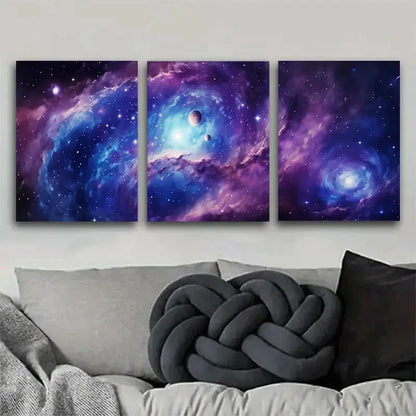 3pcs Three-Sided The Galactic Home Atmosphere Metal Print Ready to Hang Art
