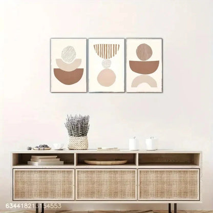 3pcs Geometric Pattern Decorative Poster Metal Print Ready to Hang Art