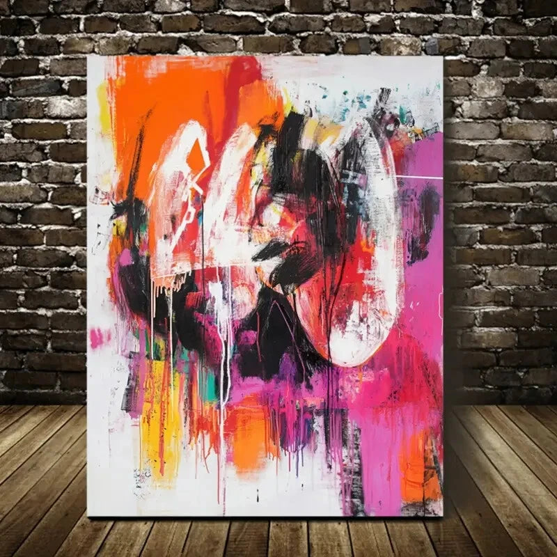 Beautiful Modern Abstract Rabbit Painting 40x60cm Metal Print Ready to Hang