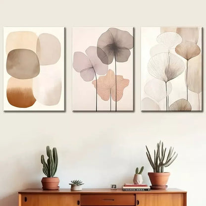 3pcs Beautiful Floral Leaf  Wall Art Set Canvas Framed 50x70cm - High Quality Print 100% Australian Made Wall Canvas Ready to Hang - Bella Home Decor