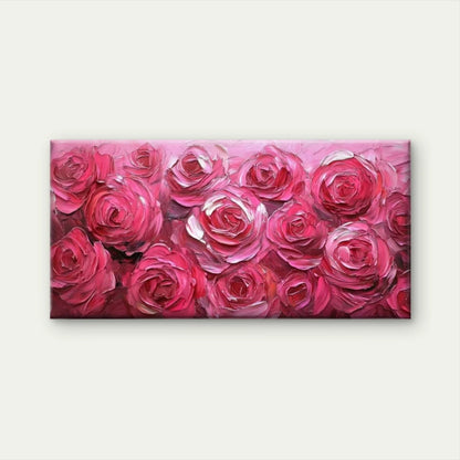 Pink Roses Decor Wall Art Canvas Office Home Room Framed 120x60cm