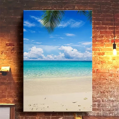 Vibrant Turquoise Waters & Palm Trees  60x90cm Home Decor Wall Print Art