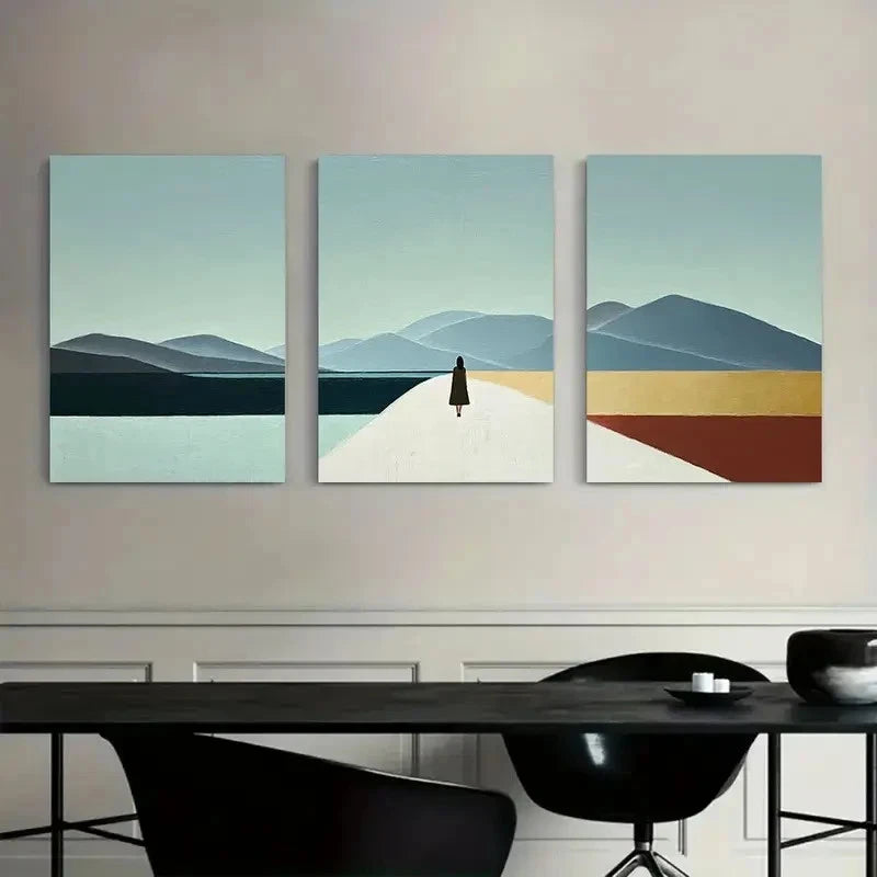 3pcs Landscape – Tarsila do Amaral Style Metal Print Ready to Hang Art