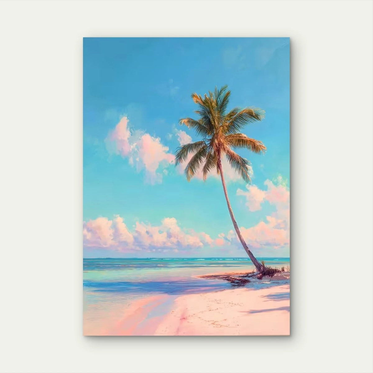 Serene Palm Tree Coastal Tropical Beach Metal Print Ready to Hang