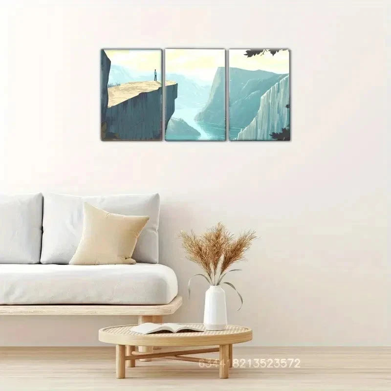 3pcs Aesthetic Choice Landscape art Metal Print Ready to Hang Art