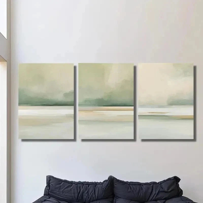 3pcs Modern Abstract Coastal Landscape Perfect Wall Art Set Canvas Framed 40x60cm - High Quality Print 100% Australian Made Wall Canvas Ready to Hang