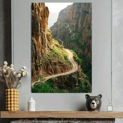 Mountain Road Nature Landscape Scenic Poster 40x60cm Metal Print Ready to Hang