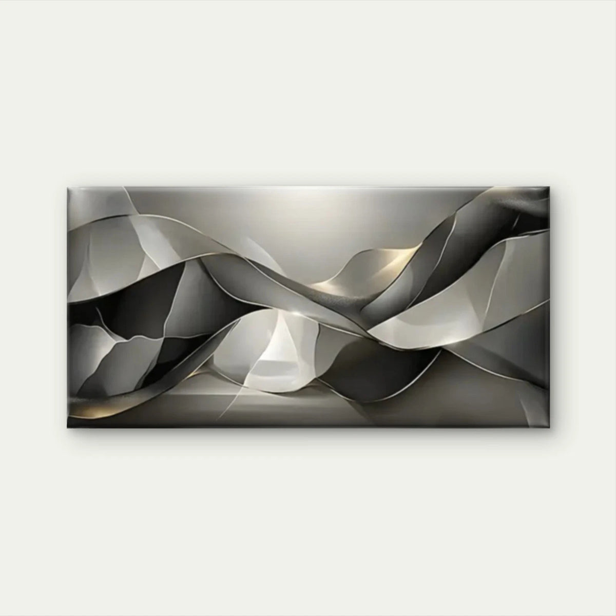 Black White Abstract Silvery Wall Art Canvas Office Home Room Framed 120x60cm