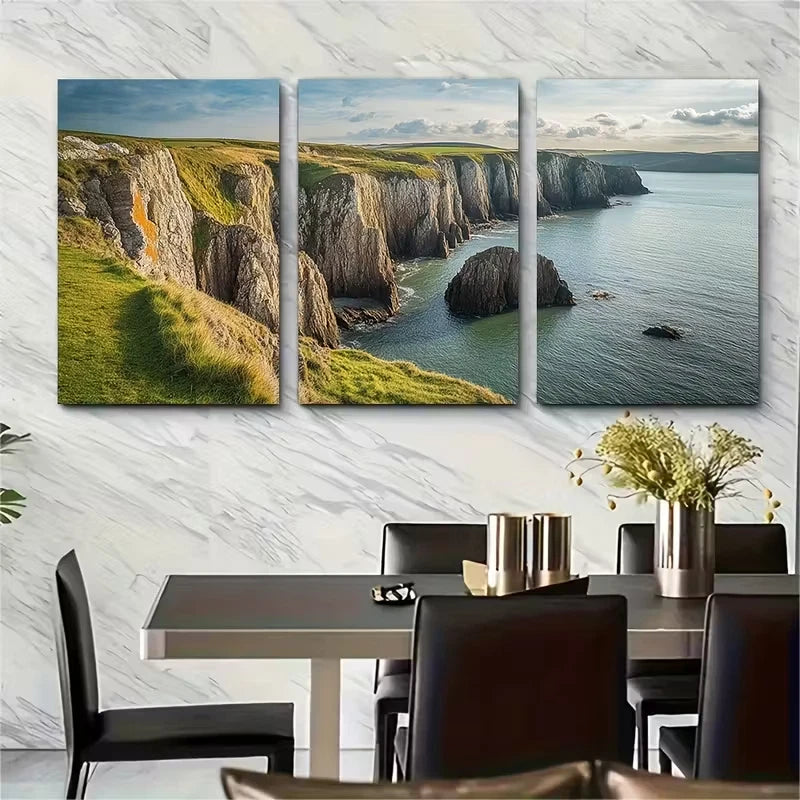3pcs , Pembrokeshire Wales Travel Prints Metal Print Ready to Hang Art
