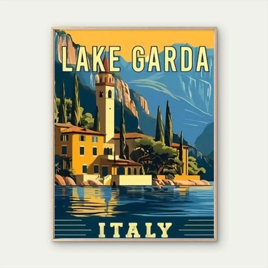 Lake Garda Italy Travel Poster Print Wall Art