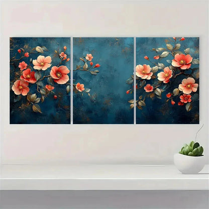 3pcs Floral Botanical by Tawaraya Sotatsu Japanese Metal Print Ready to Hang Art
