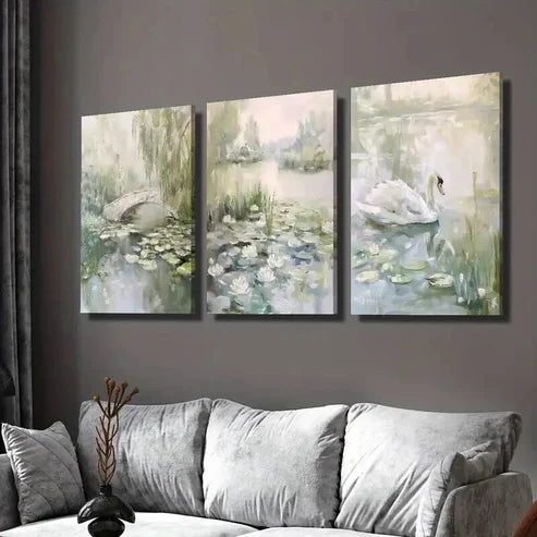 3pcs Bohemian Abstract Line Minimalist Wall Art Set Canvas Unframed - High Quality Print 100% Australian Made Wall Canvas