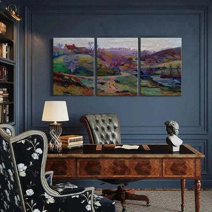 3pcs Abstract Nature Scenery Colorful Hills Metal Print Ready to Hang Art