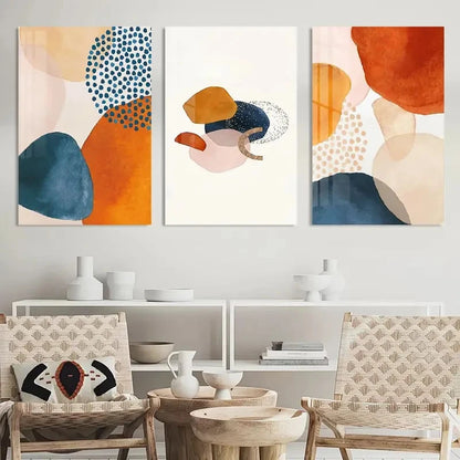 3pcs Painting Beach Blue Coastal Metal Print Ready to Hang Art