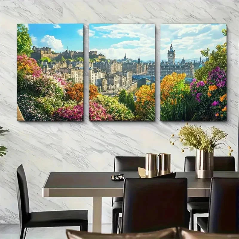 3pcs Edinburgh Edinburgh Scotland Perfect Wall Art Set Canvas Framed 40x60cm - High Quality Print 100% Australian Made Wall Canvas Ready to Hang