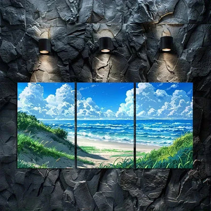 3pcs Beautiful Beach Scene Metal Print Ready to Hang Art