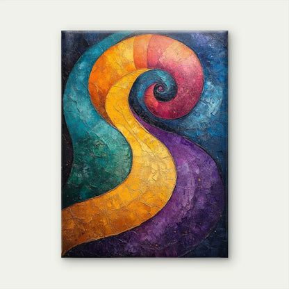 Klimt-Inspired Swirling Colors & Textured Patterns 60x90cm Metal Print Ready to Hang