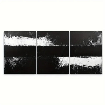 3pcs Minimalist Painting Abstract Black & White Wall Art Set Canvas Framed 60x90cm - High Quality Print 100% Australian Made Wall Canvas Ready to Hang