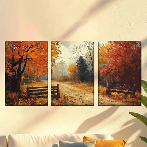 3pcs Forest road Wall Art Set Canvas Unframed - High Quality Print 100% Australian Made Wall Canvas