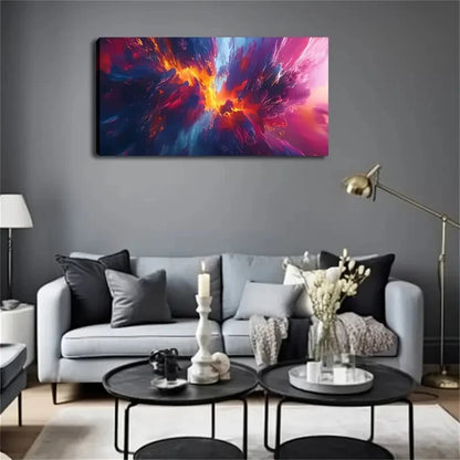 Minimalist Vibrant Multicolor Wall Art Canvas Office Home Room Framed 120x60cm
