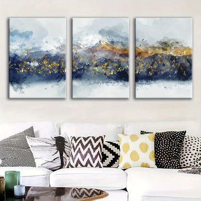 3pcs Abstract Mountain & Water Metal Print Ready to Hang Art