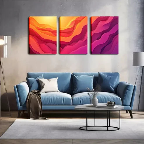 3pcs Abstract Mountain Landscape Wall Art Canvas Unframed - High Quality Print 100% Australian Made Wall Canvas