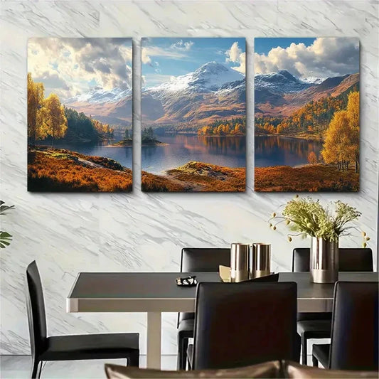 3pcs Ben Lomond and The Trossachs Landscape Metal Print Ready to Hang Art