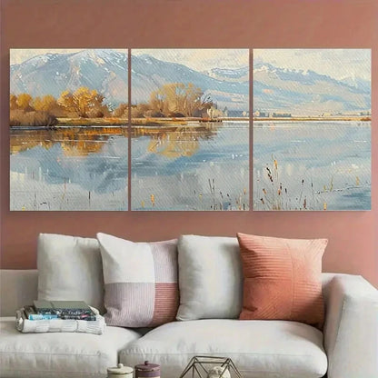 3pcs Sevier Lake Utah Tranquil Landscape Metal Print Ready to Hang Art