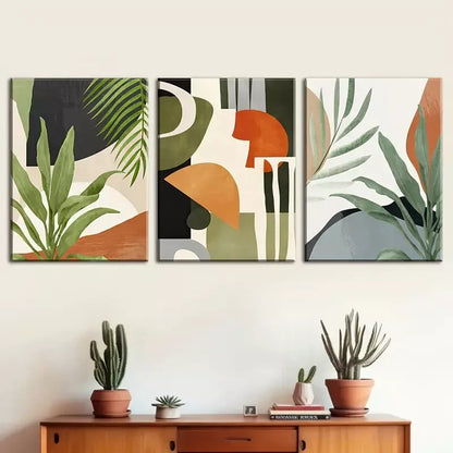3pcs Tropical Plant  Wall Art Set Canvas Framed 50x70cm - High Quality Print 100% Australian Made Wall Canvas Ready to Hang - Bella Home Decor