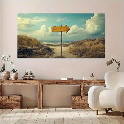 Beach Coastal Nature Sky wall canvas office home room framed 120x60cm - Bella Home Decor