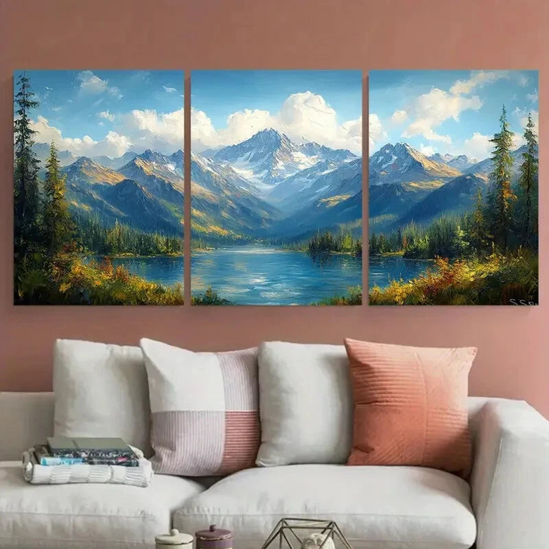 3pcs Colorado Mountains Landscape Travel-Themed Metal Print Ready to Hang Art